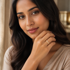 925 Sterling Silver White CZ Eternity Stack Ring - on-model detail - Tarashya Jewels