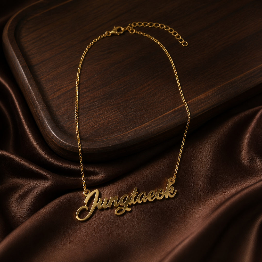Custom Name Necklace - 925 Sterling Silver - flat lay - Tarashya Jewels
