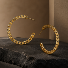 45 mm Cuban Hoop Earrings - Gold-Plated Brass - primary product image - Tarashya Jewels