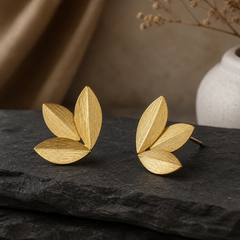 Leaf Earrings - Gold-Plated Brass - primary product image - Tarashya Jewels