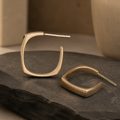 Geometric Hoop Earrings - Gold-Plated Brass - primary product image - Tarashya Jewels