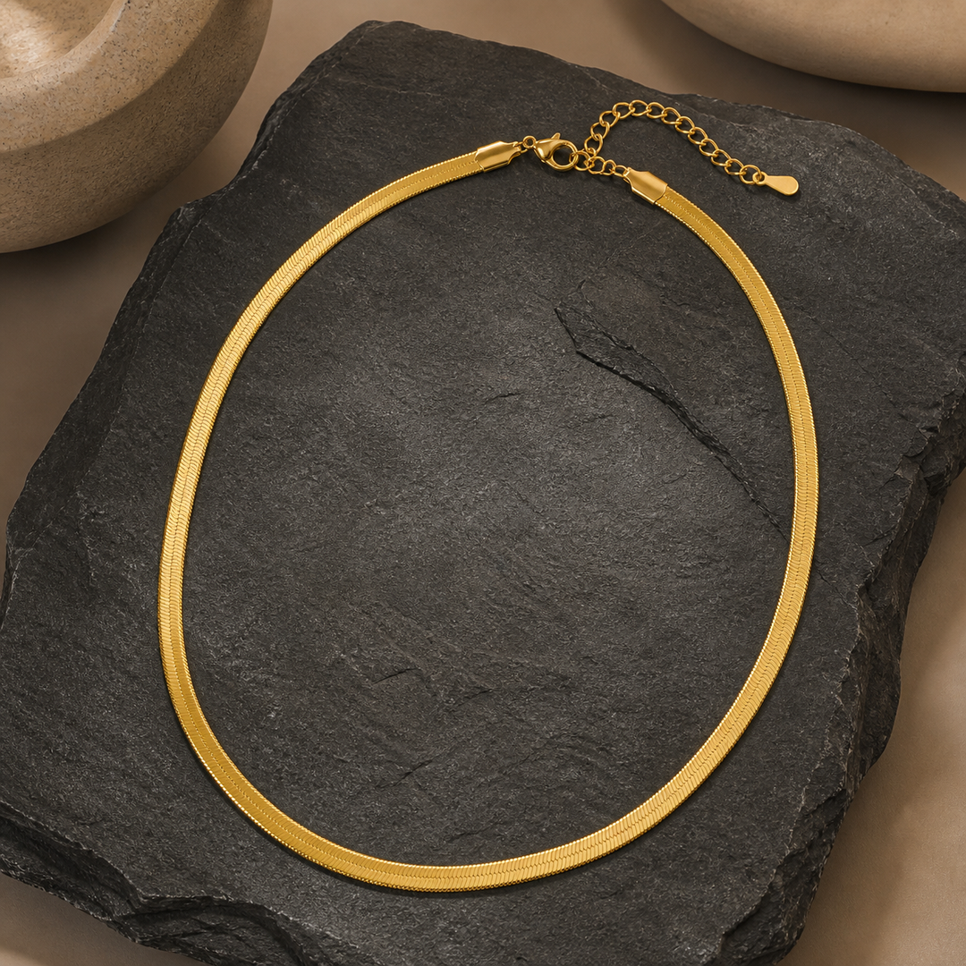 3 mm Flat Snake Chain - Brass - primary product image - Tarashya Jewels