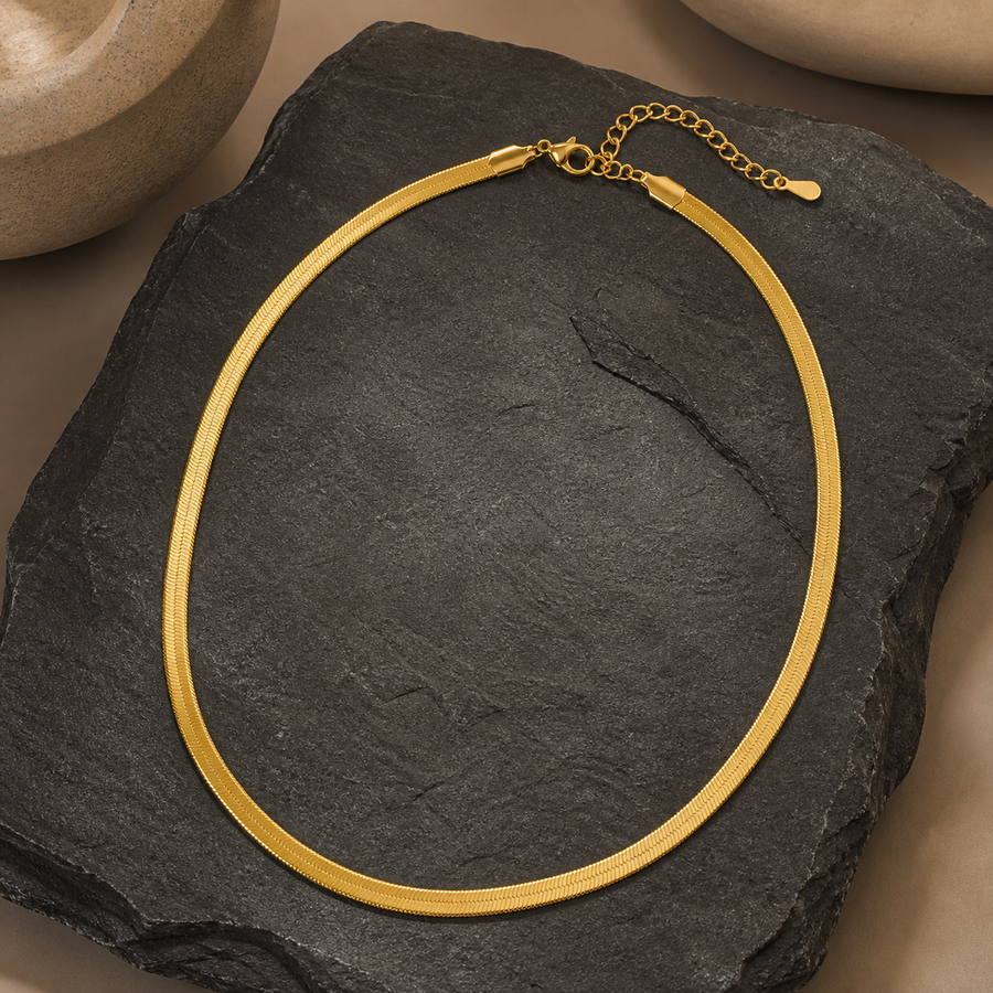 3 mm Flat Snake Chain - Brass - primary product image - Tarashya Jewels