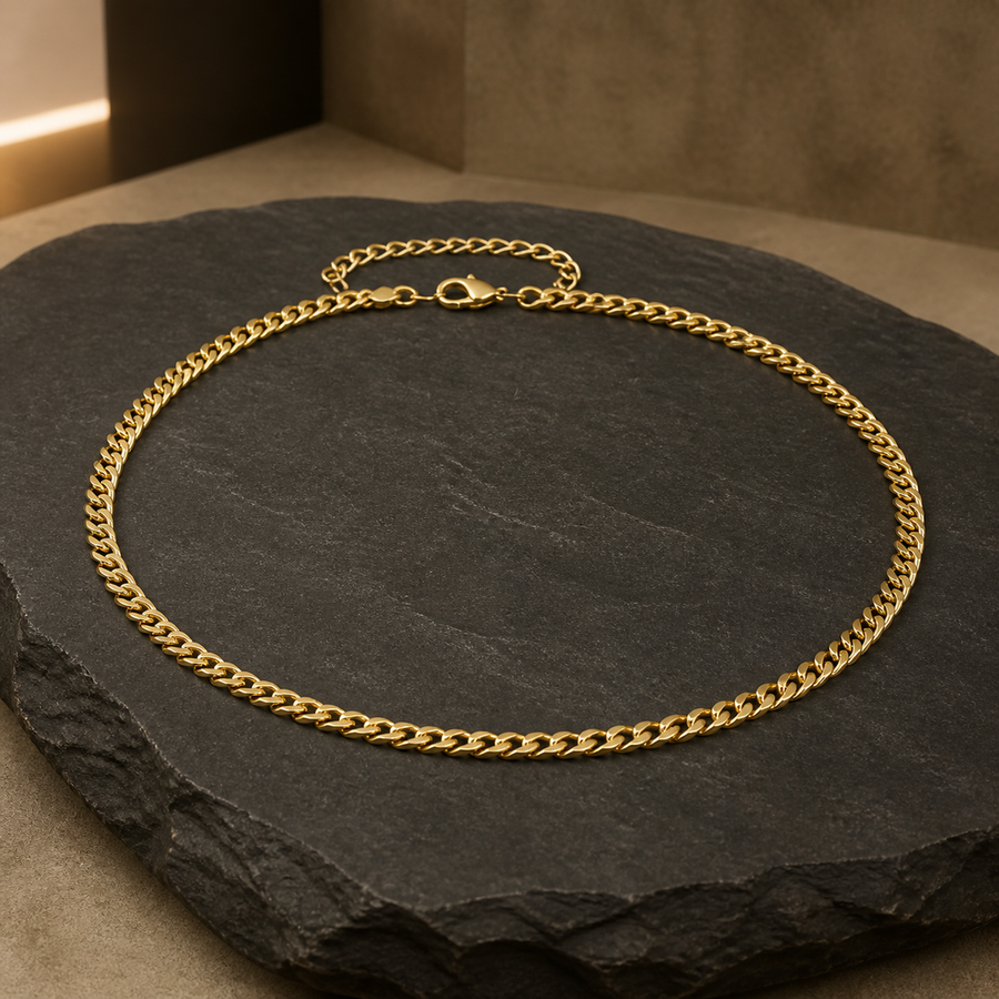 3 mm Cuban Chain - Brass - primary product image - Tarashya Jewels
