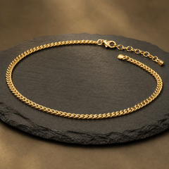 3 mm Cuban Chain - Brass - angled product view - Tarashya Jewels