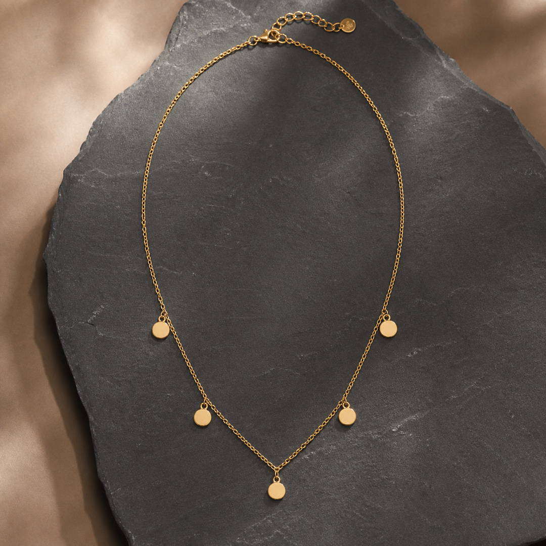 Small Coin Necklace - Brass - primary product image - Tarashya Jewels