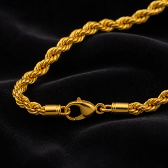 2 mm Rope Chain - Brass - close-up detail - Tarashya Jewels