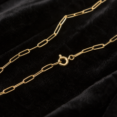 1.2 mm Round Paperclip Chain - Brass - close-up detail - Tarashya Jewels