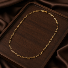 1.2 mm Round Paperclip Chain - Brass - flat lay - Tarashya Jewels