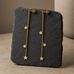 55 mm Star String Earrings - Brass - primary product image - Tarashya Jewels