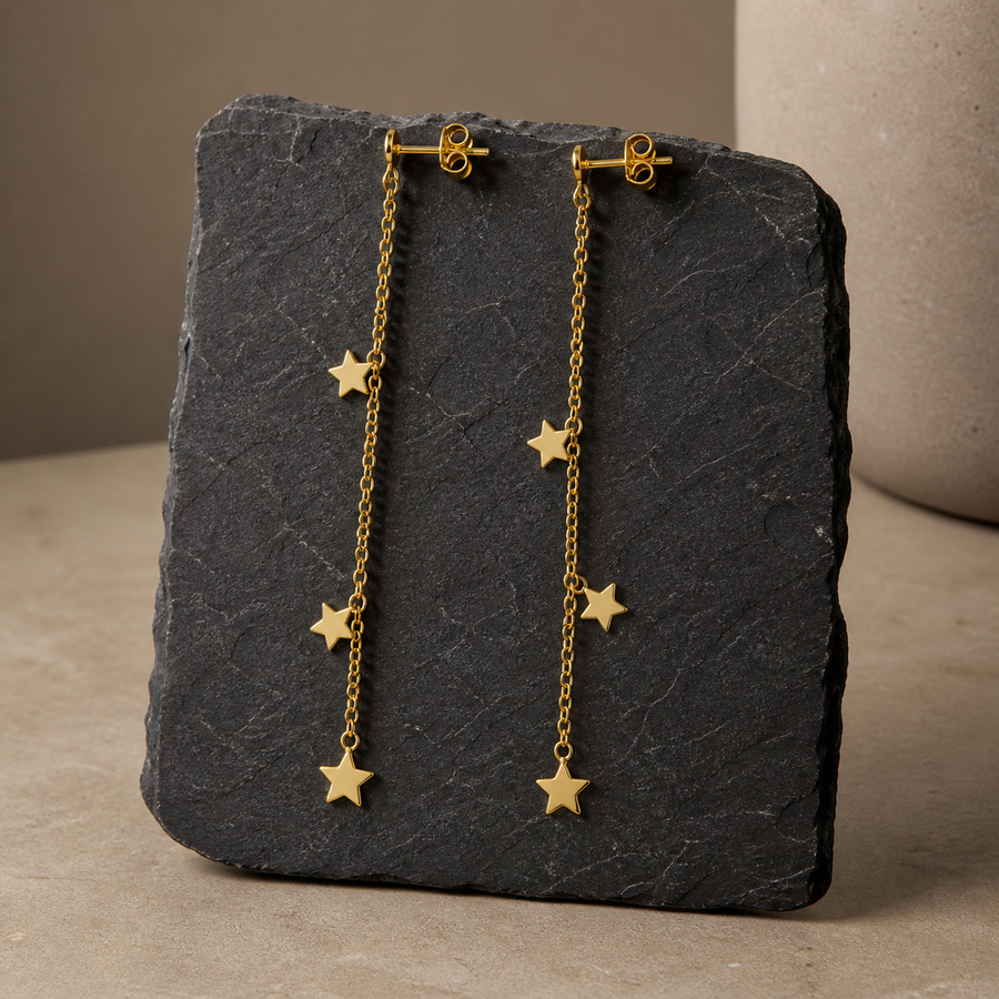 55 mm Star String Earrings - Brass - primary product image - Tarashya Jewels