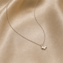 Butterfly Dainty Necklace - 925 Sterling Silver - flat lay - Tarashya Jewels