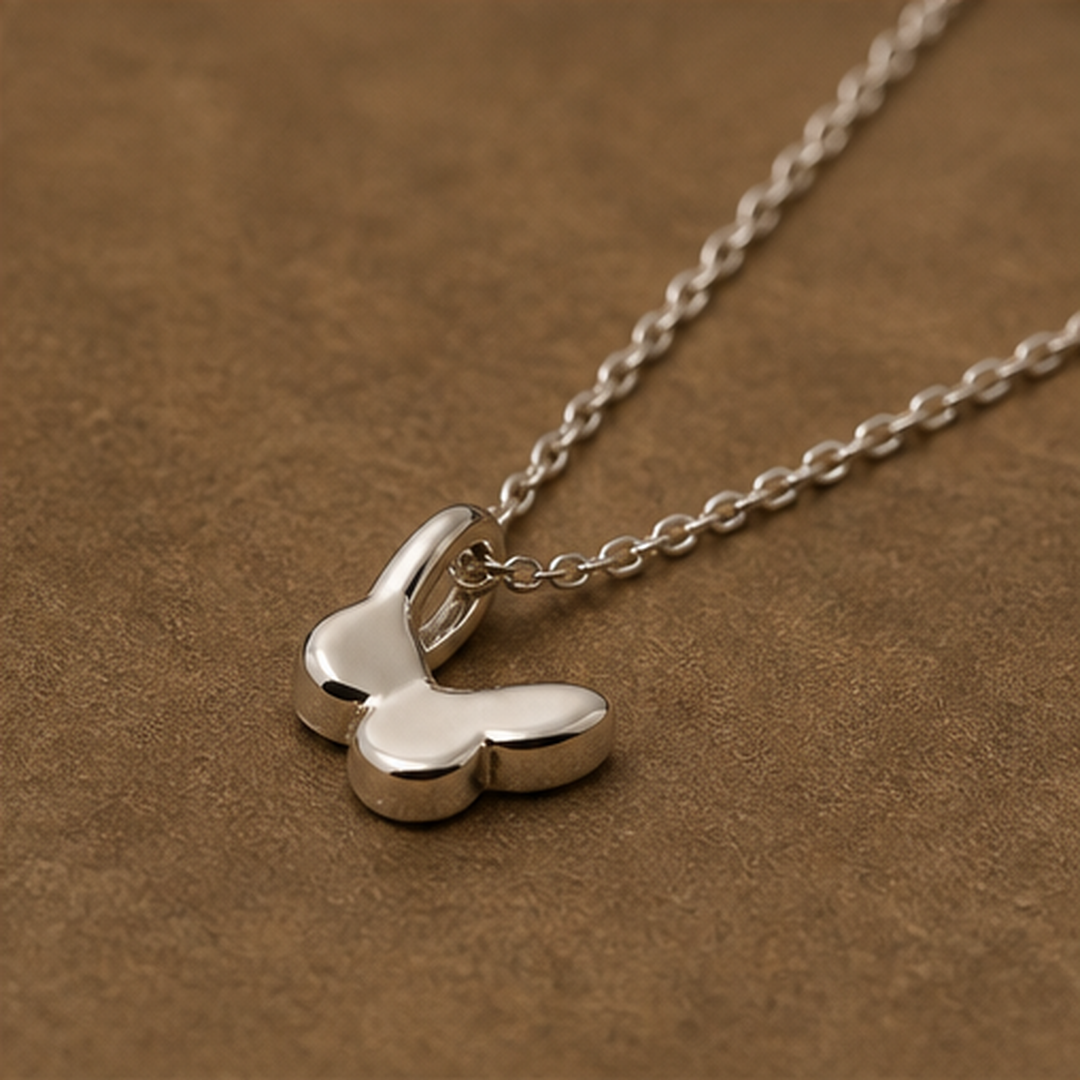 Butterfly Dainty Necklace - 925 Sterling Silver - angled product view - Tarashya Jewels