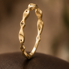 Fish School Dainty Ring - Brass - angled product view - Tarashya Jewels