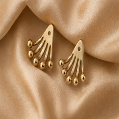Ear Jacket Earrings - Brass - flat lay - Tarashya Jewels