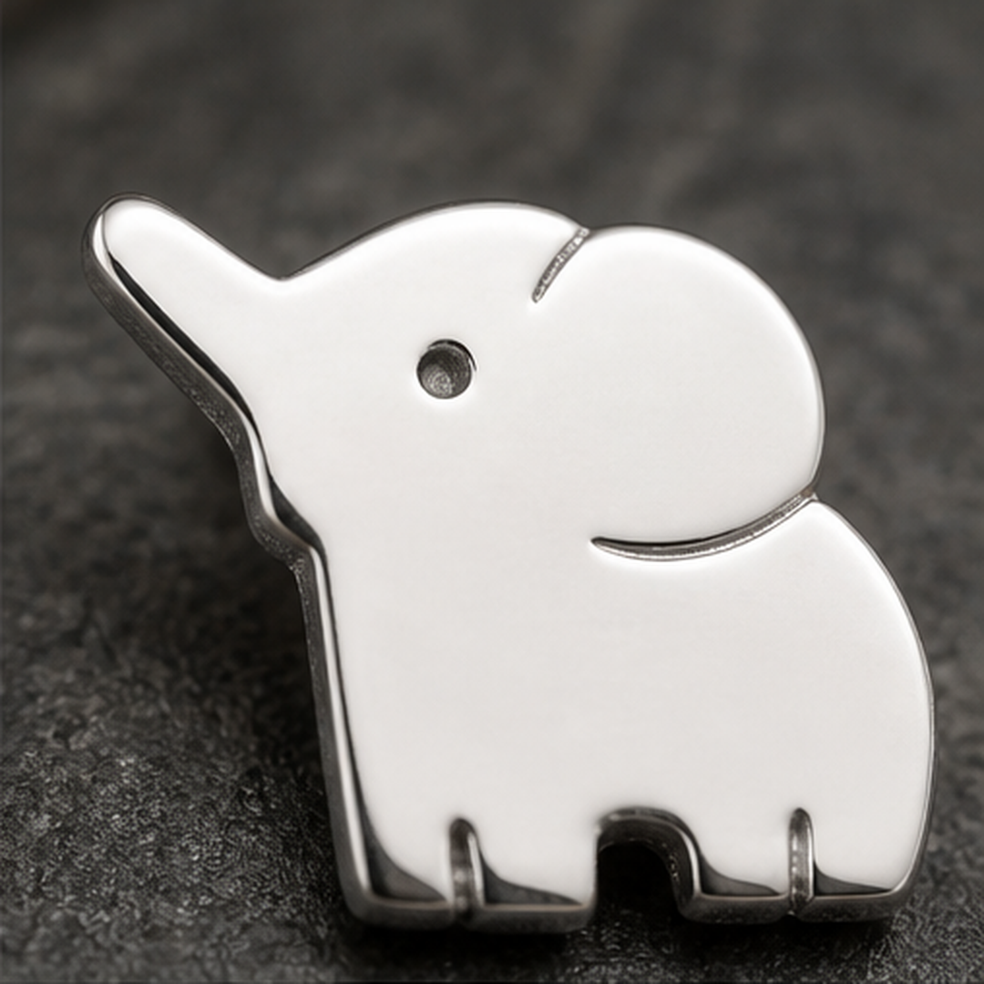 Elephant Stud Earrings - 925 Sterling Silver - close-up detail - Tarashya Jewels