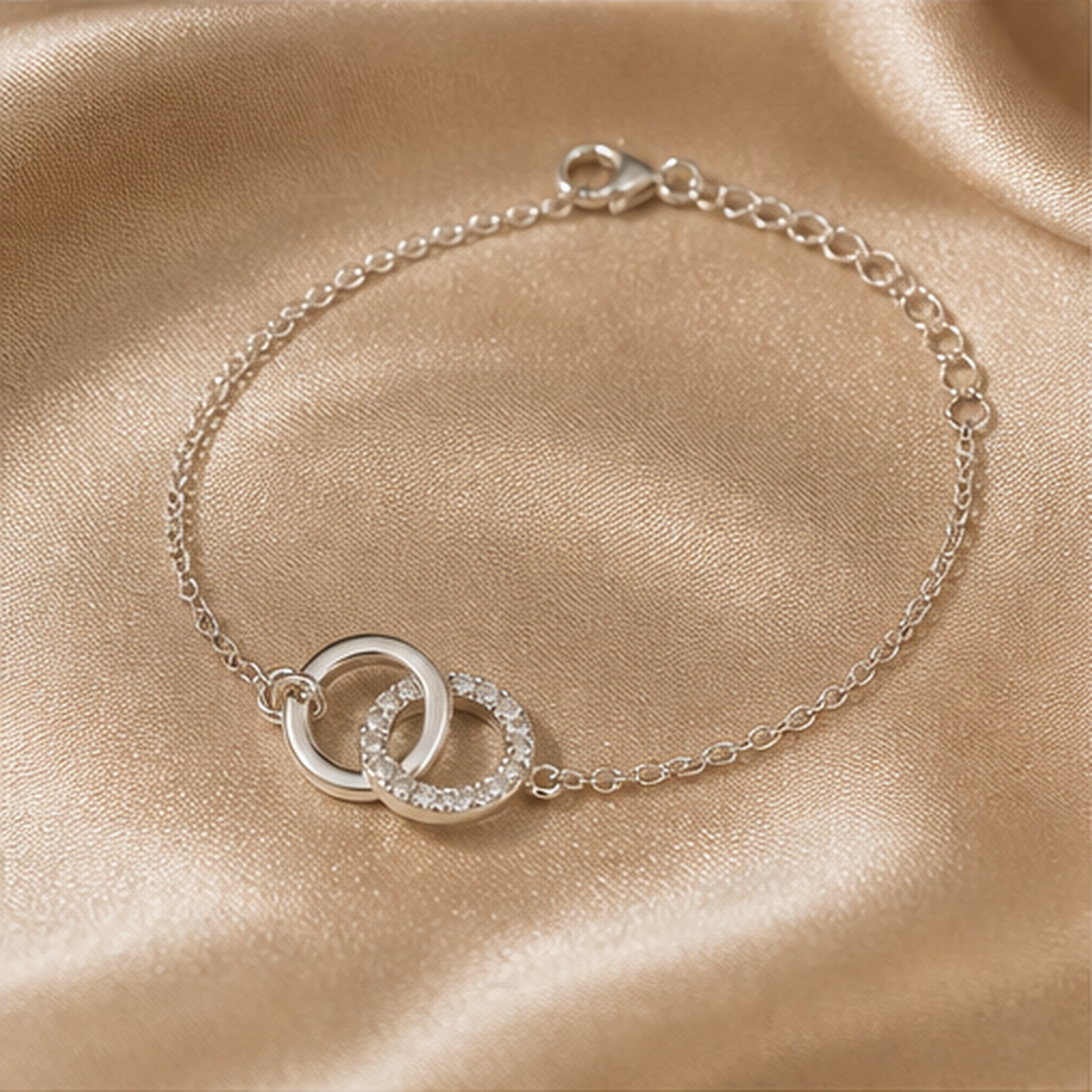 Eternity Link Bracelet - 925 Sterling Silver - flat lay - Tarashya Jewels