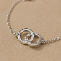 Eternity Link Bracelet - 925 Sterling Silver - angled product view - Tarashya Jewels