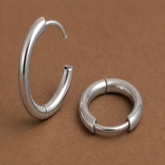 3 mm Small Hoop Earrings - 925 Sterling Silver - angled product view - Tarashya Jewels