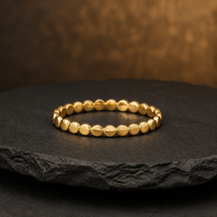 Gold-Plated Dot Stack Ring - Brass - angled product view - Tarashya Jewels