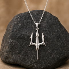 Trident Pendant Necklace - 925 Sterling Silver - primary product image - Tarashya Jewels