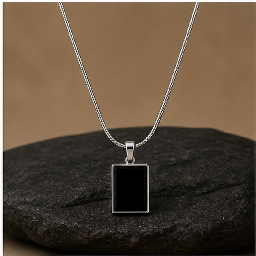 Black Pendant Necklace - Brass - primary product image - Tarashya Jewels