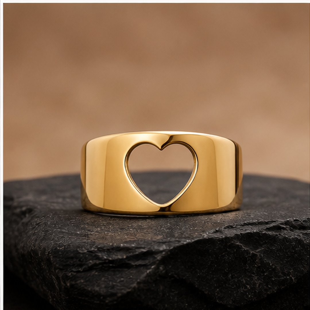 Open Heart Ring - Brass - primary product image - Tarashya Jewels