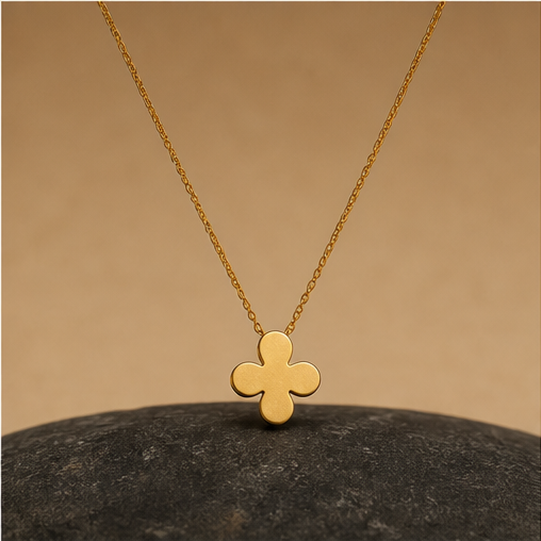 Four-Leaf Clover Necklace - Brass - primary product image - Tarashya Jewels