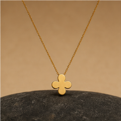 Four-Leaf Clover Necklace - Brass - primary product image - Tarashya Jewels