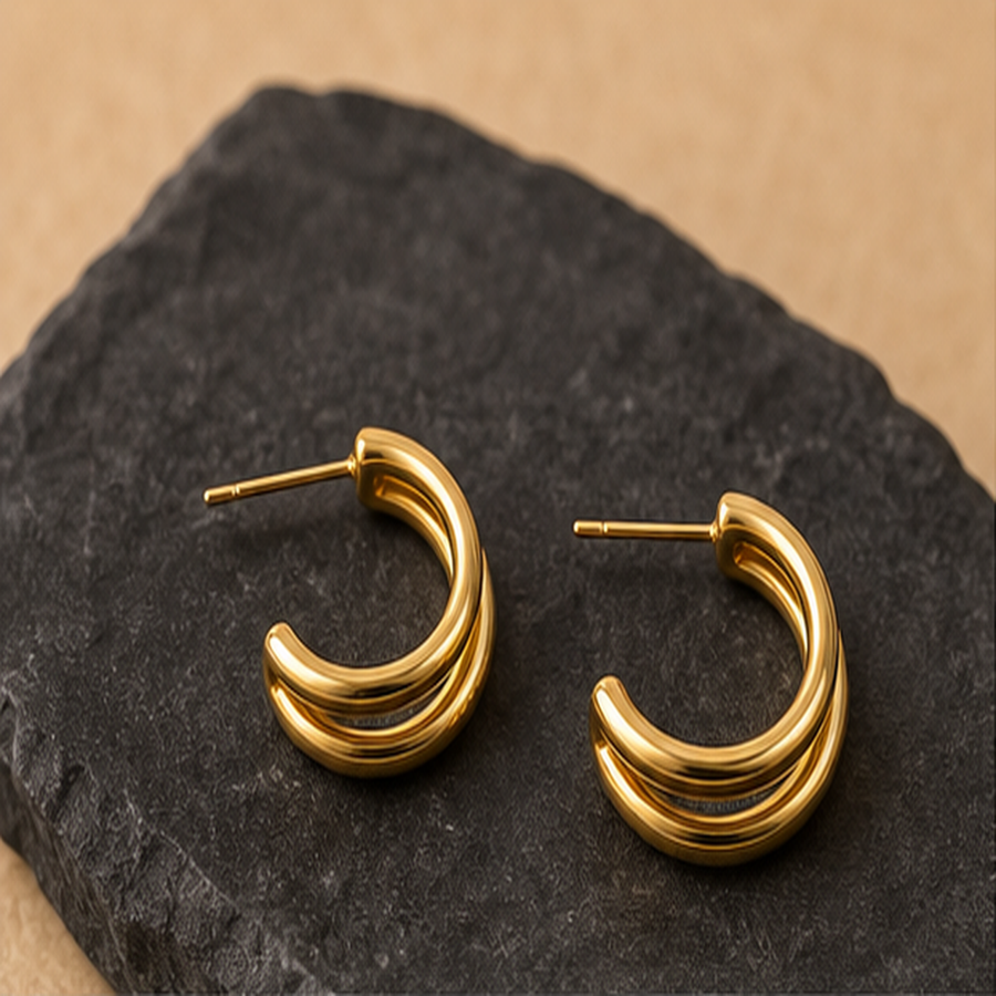Fashion Hoop Earrings - Brass - primary product image - Tarashya Jewels