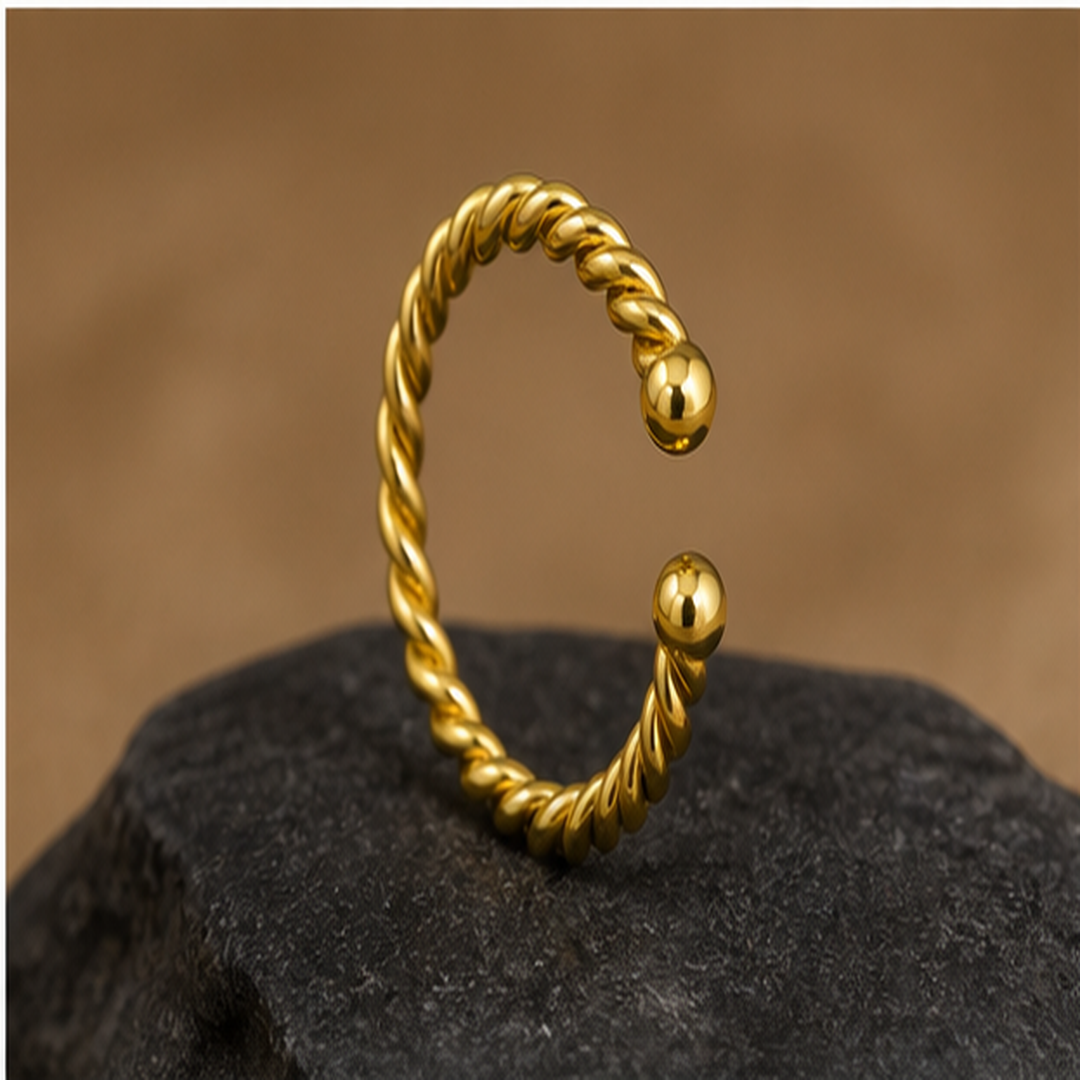Adjustable Rope Ring - Brass - primary product image - Tarashya Jewels