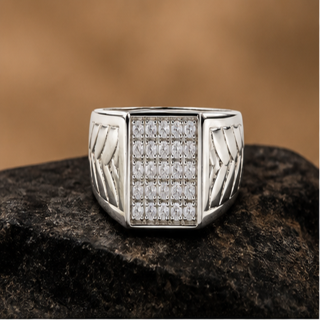 CZ Men's Ring - 925 Sterling Silver - primary product image - Tarashya Jewels