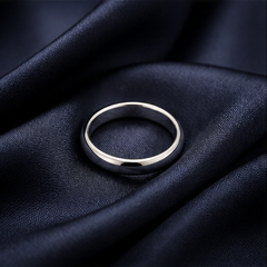 Plain Band Ring - 925 Sterling Silver - flat lay - Tarashya Jewels