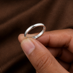 Plain Band Ring - 925 Sterling Silver - hand-held scale view - Tarashya Jewels