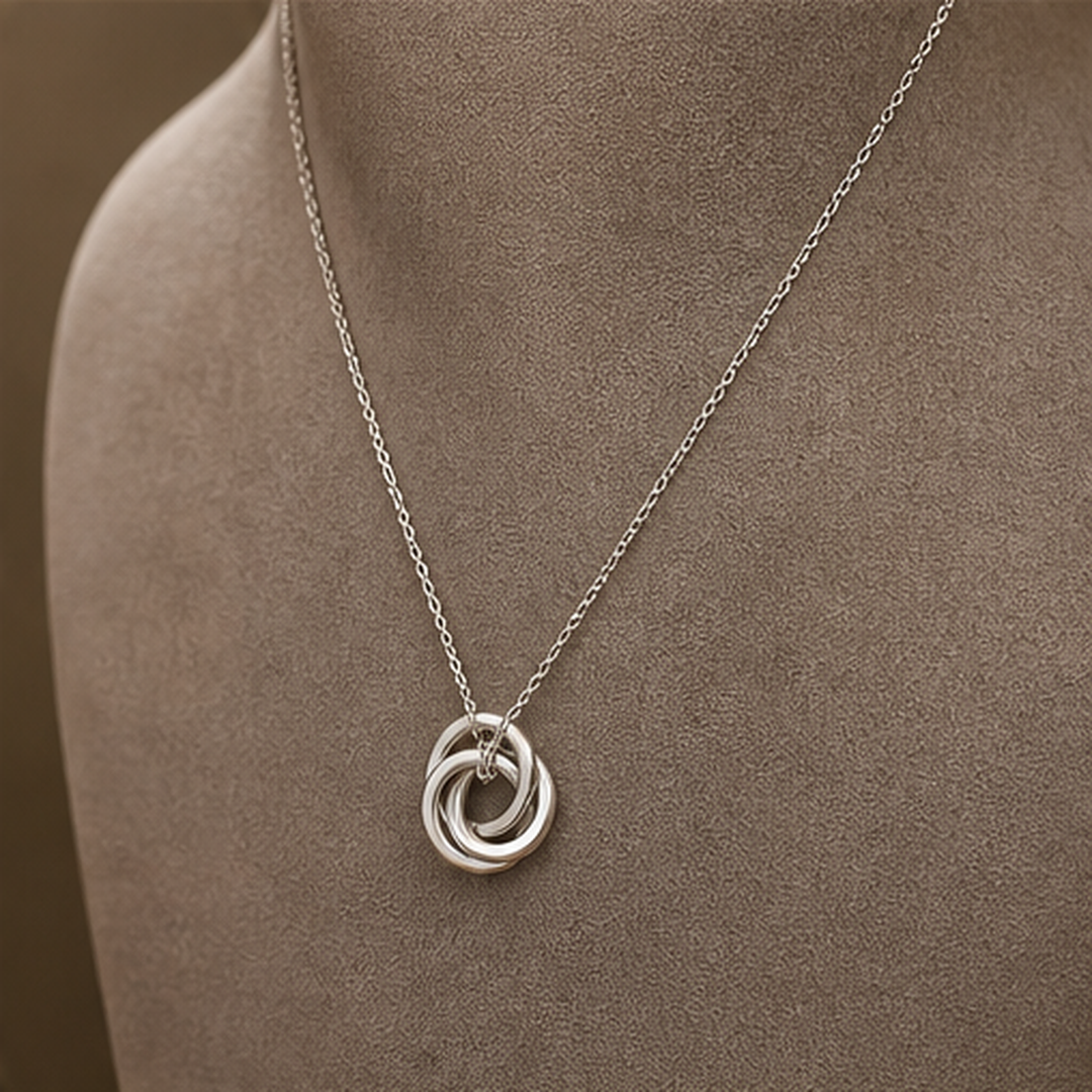 Custom Family Name Link Necklace - 925 Sterling Silver - angled product view - Tarashya Jewels