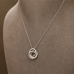 Custom Family Name Link Necklace - 925 Sterling Silver - angled product view - Tarashya Jewels
