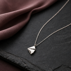 Dainty Kite Necklace - 925 Sterling Silver - flat lay - Tarashya Jewels