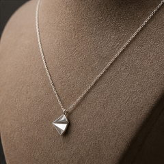 Dainty Kite Necklace - 925 Sterling Silver - angled product view - Tarashya Jewels