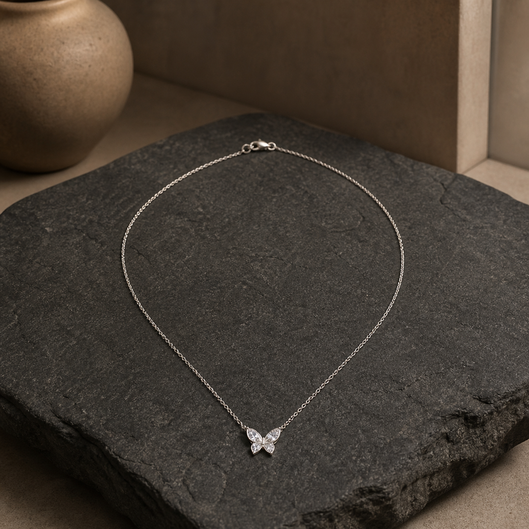 Butterfly Necklace - 925 Sterling Silver - primary product image - Tarashya Jewels