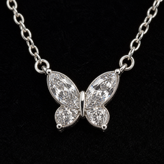 Butterfly Necklace - 925 Sterling Silver - close-up detail - Tarashya Jewels