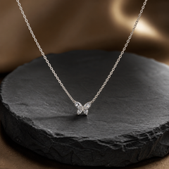 Butterfly Necklace - 925 Sterling Silver - angled product view - Tarashya Jewels
