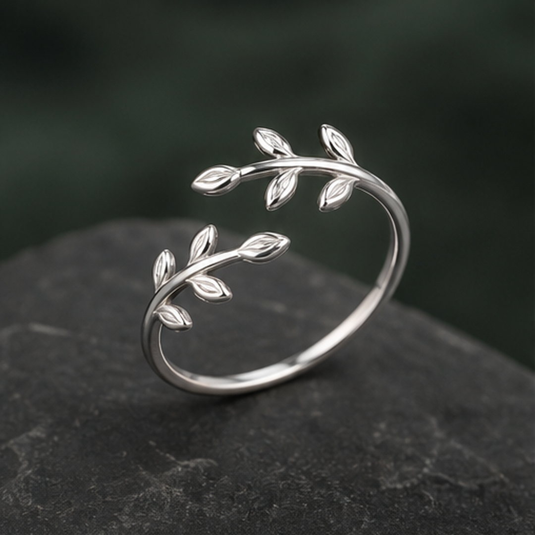 Adjustable Leaf Ring - 925 Sterling Silver - primary product image - Tarashya Jewels
