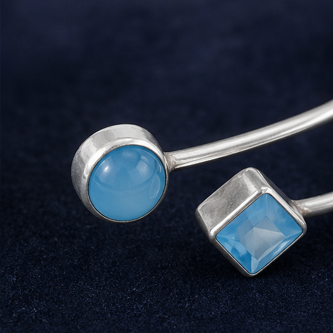 Adjustable Ball Cuff Bracelet - 925 Sterling Silver - close-up detail - Tarashya Jewels