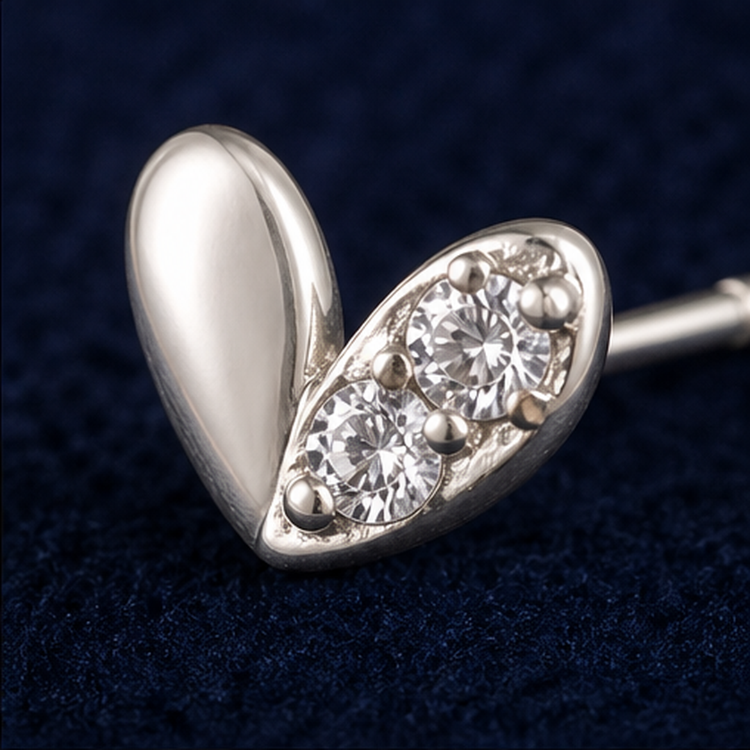 Butterfly Stud Earrings - 925 Sterling Silver - close-up detail - Tarashya Jewels