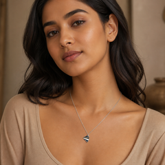 Aeroplane Necklace - 925 Sterling Silver - angled product view - Tarashya Jewels