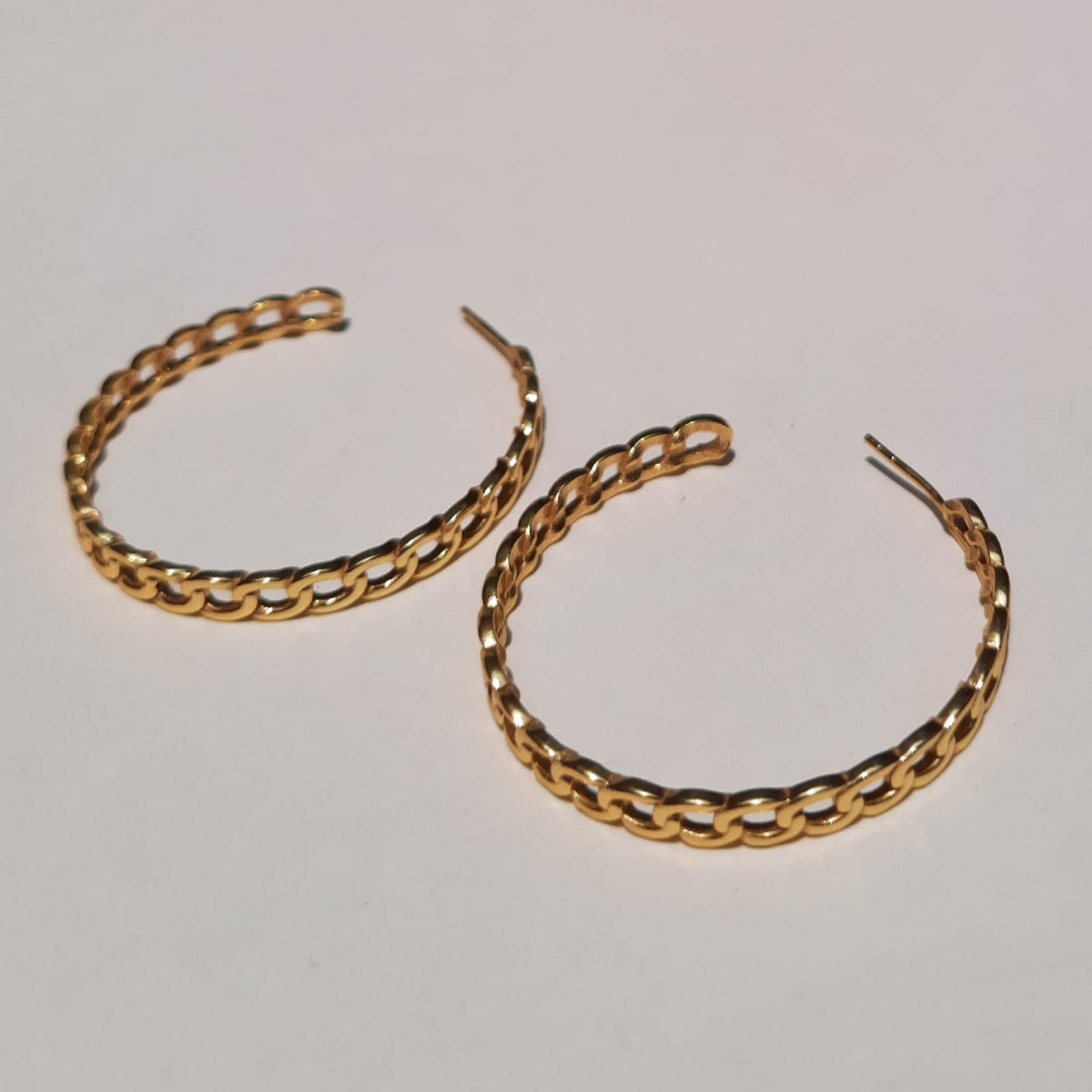 45 mm Cuban Hoop Earrings - Gold-Plated Brass