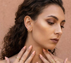 Ear Jacket Earrings - Brass