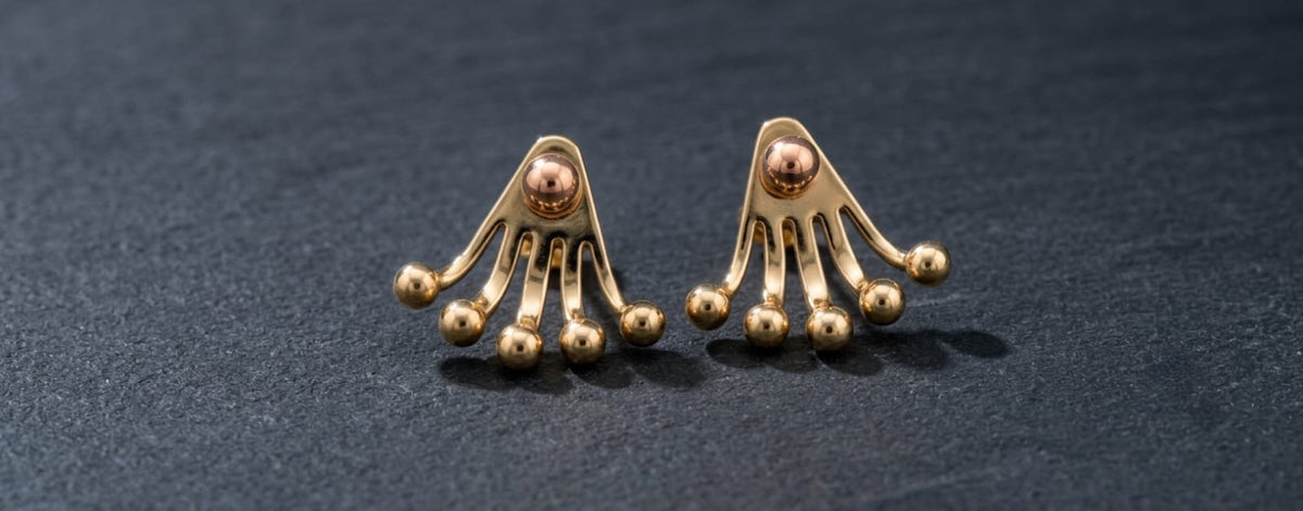 Ear Jacket Earrings - Brass