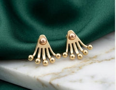 Ear Jacket Earrings - Brass